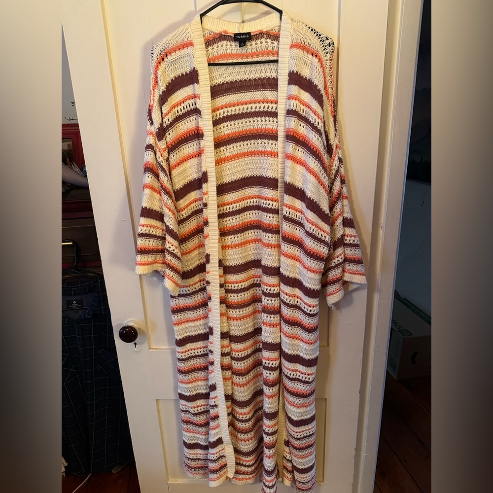 Torrid Multicolor Striped Cardigan